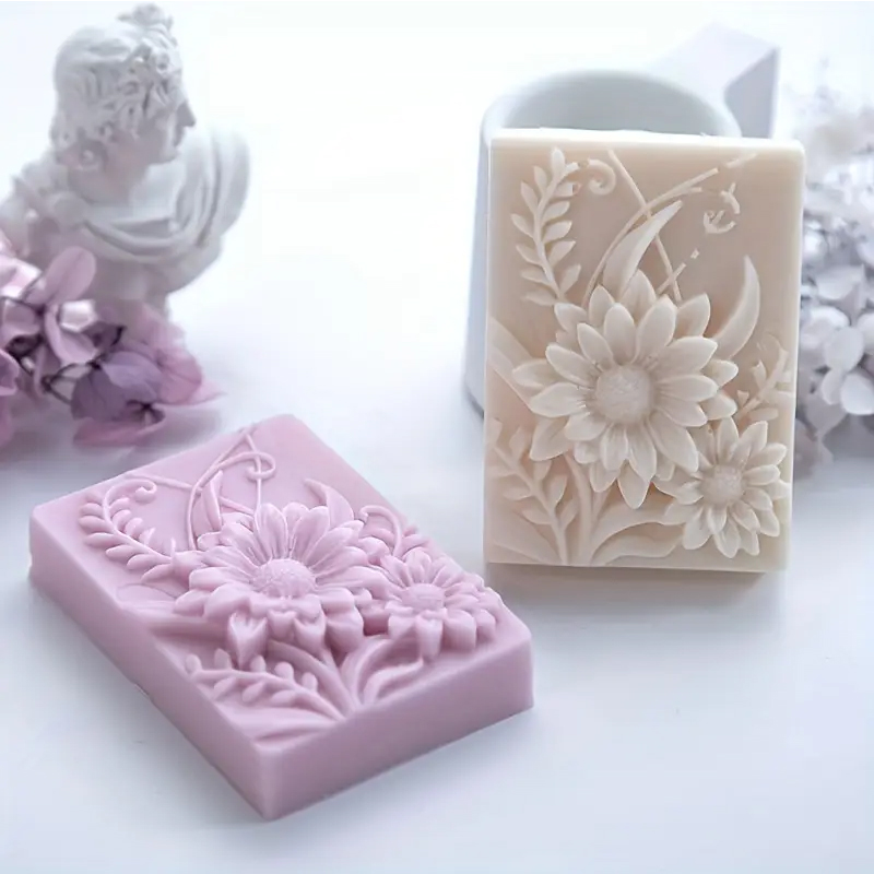 Soap Making Instructions - 3D Flower Square Soap Silicone Mold
