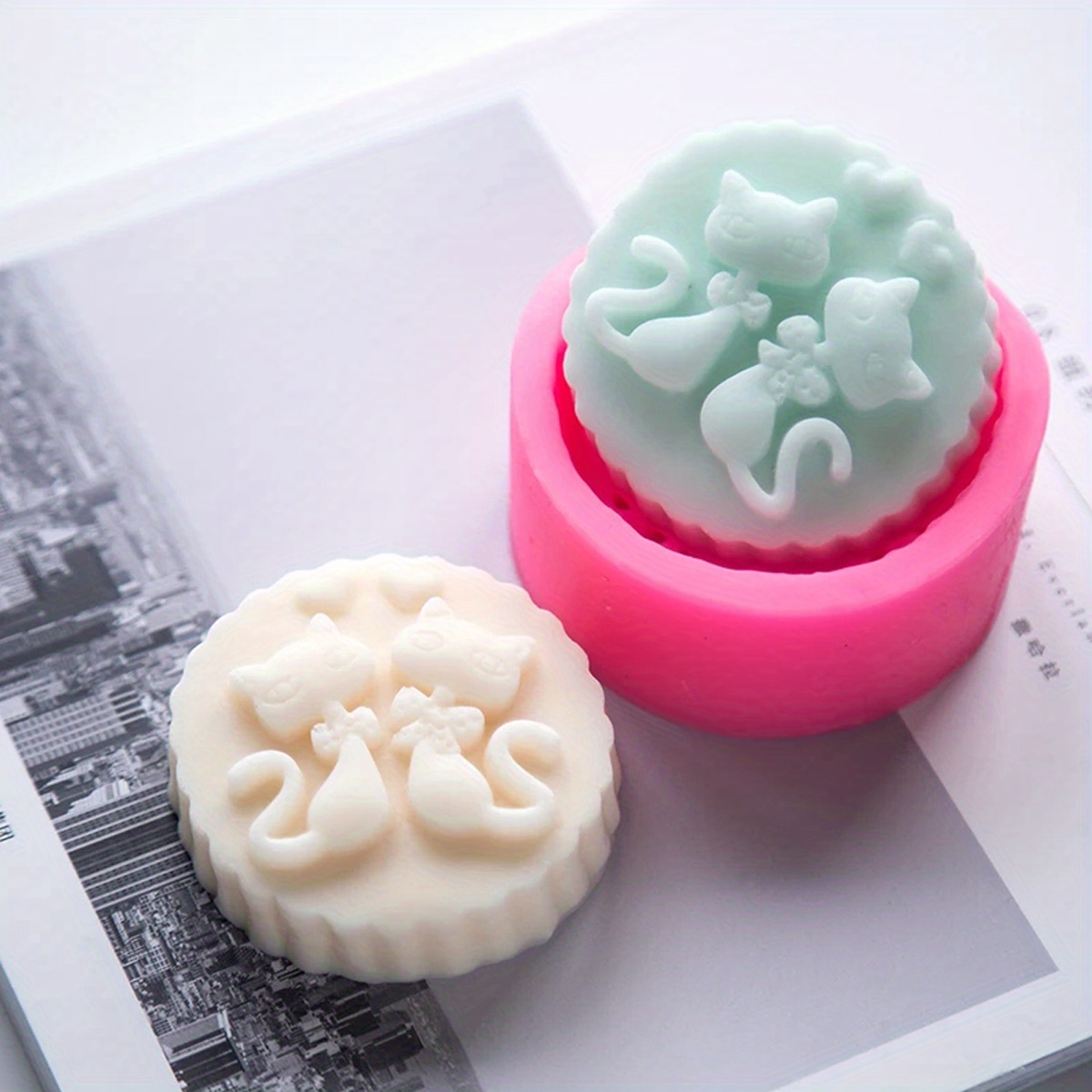 Soap Making Instructions - 1-Piece Silicone Cat Soap Mold -