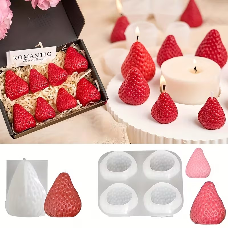 Strawberry Silicone Candle Mol - Soap Making Ins review and price